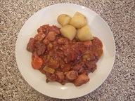 Chicken and Chorizo in Red Wine